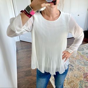 Banana Republic | NWT White Pleated Sheer Blouse